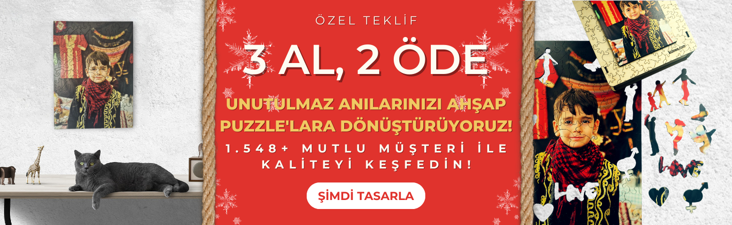 Kidewo Özel Kişisel Ahşap Yapboz Puzzle Banner